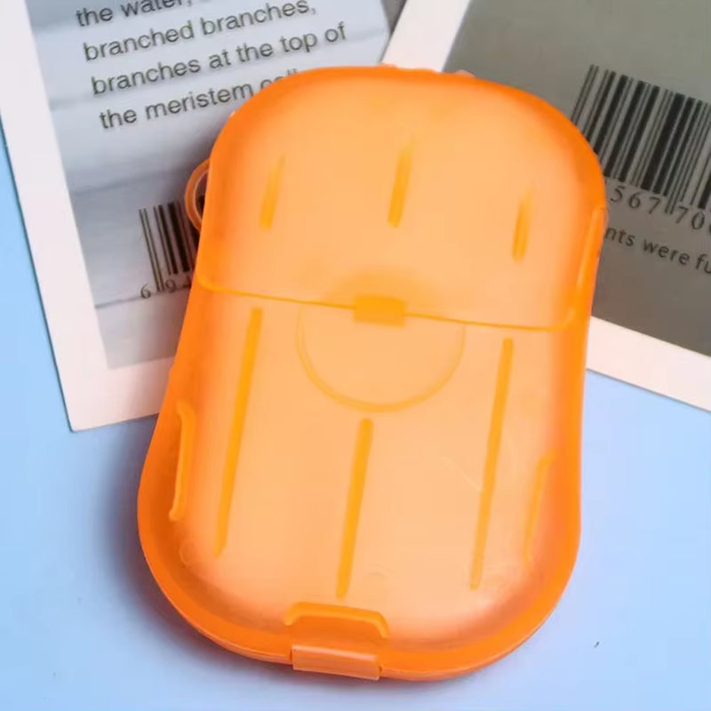 Outdoor Travel Disposable Soap Tablet Box Soap Paper Portable Hand Washing Tablet Mini Soap Sheet Refill Bathroom Soap R