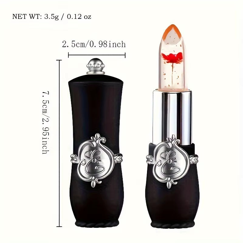 Flower Jelly Lipstick Set Temperature Change Moisturizer Flower Lip Stick Long Lasting Lip Balm Magic Color Change Lip Gloss Set