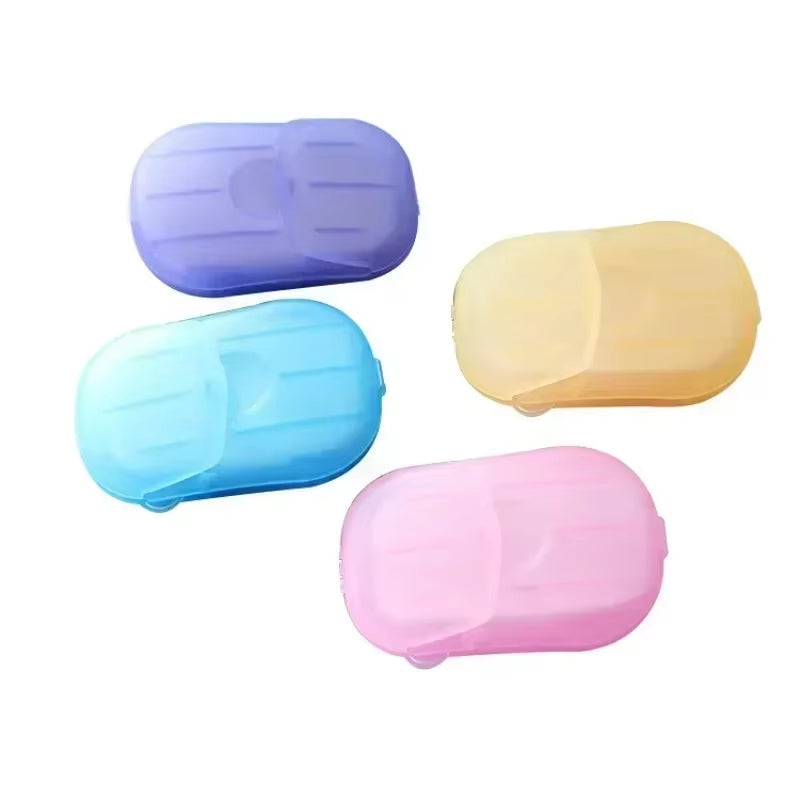 Outdoor Travel Disposable Soap Tablet Box Soap Paper Portable Hand Washing Tablet Mini Soap Sheet Refill Bathroom Soap R