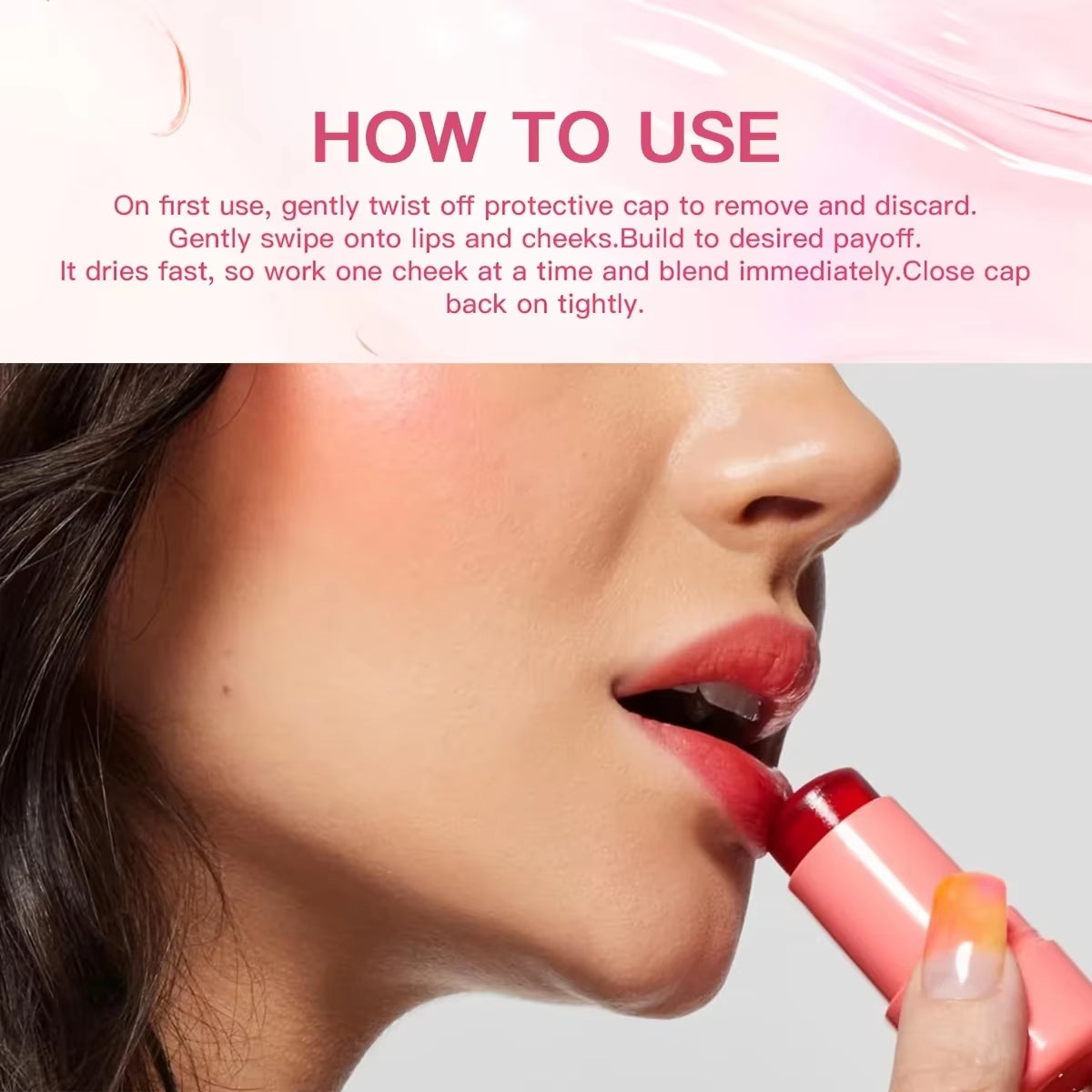 4 Colors Jelly Blush Stick Lip Balm Eyeshadow 3-In-1 Multi-Use Matte Blush Moisturize Brighten Lip Gloss