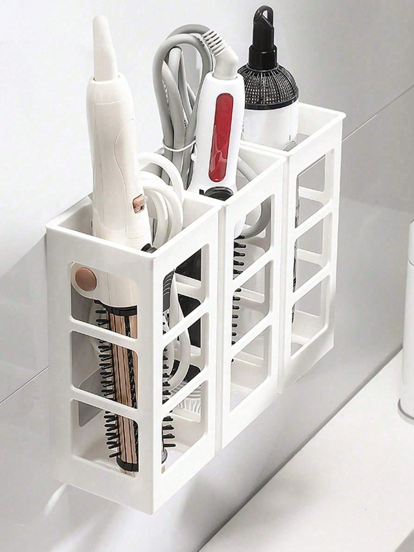1/2/3Pcs Acrylic Plastic Bathroom Comb Holder, Wall-Mounted No-Drill Storage Rack for Vanity, Clear Transparent Organizer for Hair Brushes and Toiletries, 6.89In Length