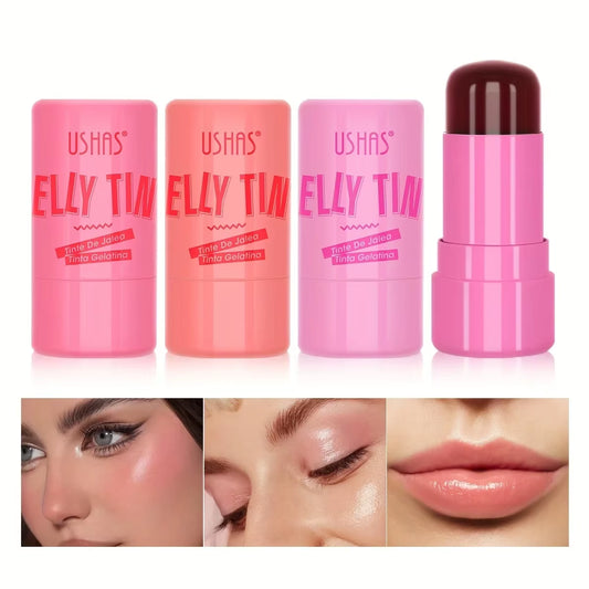 4 Colors Jelly Blush Stick Lip Balm Eyeshadow 3-In-1 Multi-Use Matte Blush Moisturize Brighten Lip Gloss