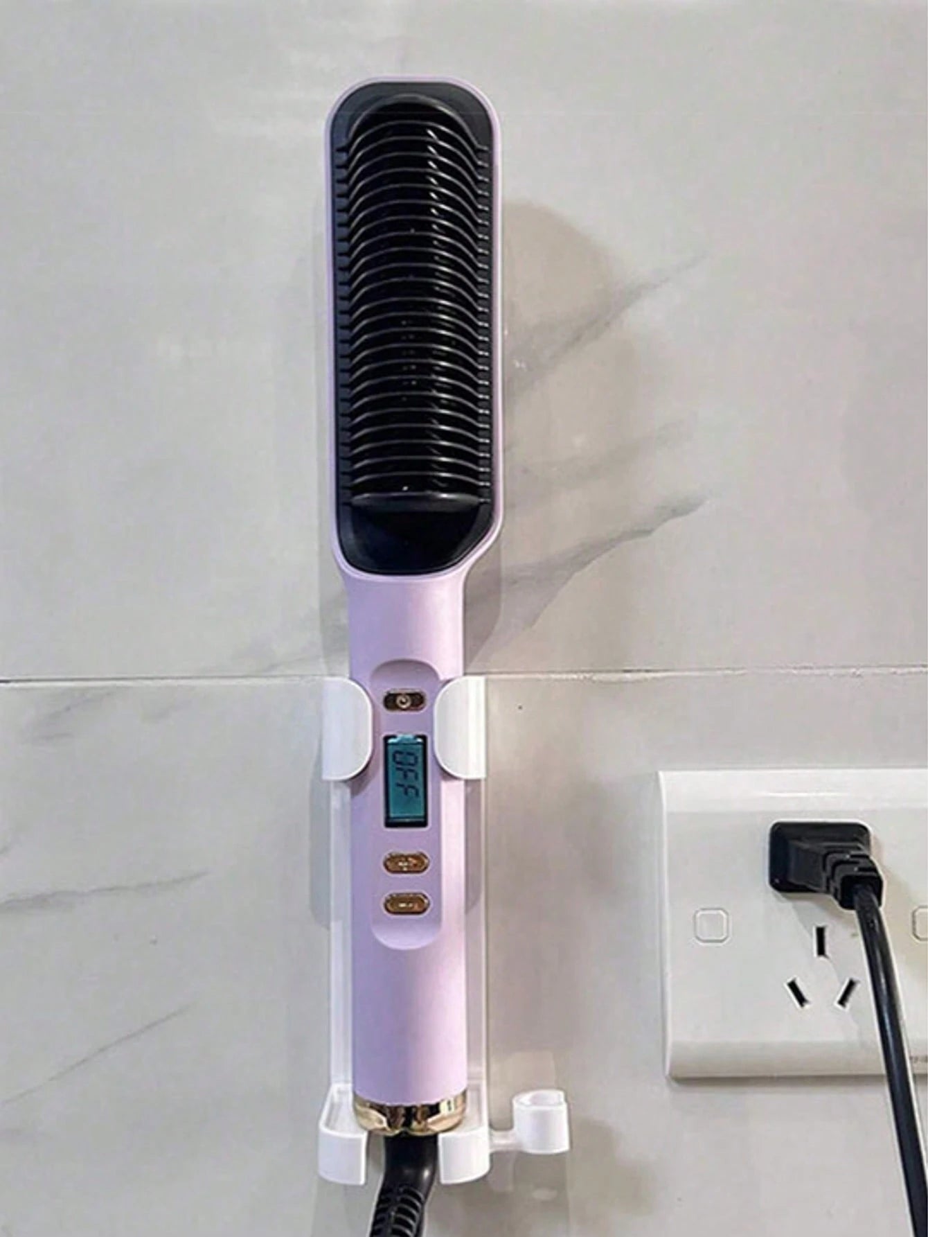 1/2/3Pcs Acrylic Plastic Bathroom Comb Holder, Wall-Mounted No-Drill Storage Rack for Vanity, Clear Transparent Organizer for Hair Brushes and Toiletries, 6.89In Length