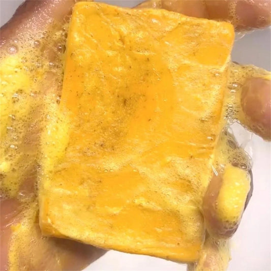 2PCS Lemon Turmeric Kojic Acid Soap Bar, Turmeric Face and Body Soap, Skin Brightening for Girl Woman, Turmeric Soap Bar for Face & Body
