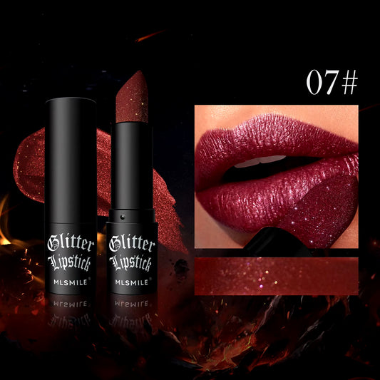 Multi-Color Non-Stick Cup Matte Lipstick Flash Lasting Easy Color Diamond Lipstick Dark Halloween Look