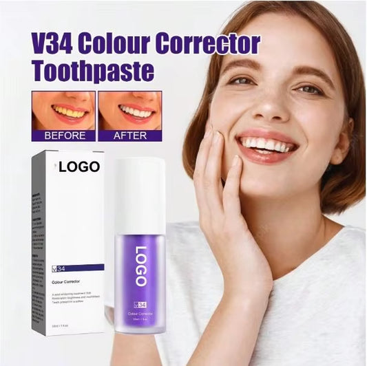 Wholesale Oral Care Custom 30Ml Natural Fluoride Free Colour Corrector Purple Whitening Teeth Whitening Mousse Toothpaste