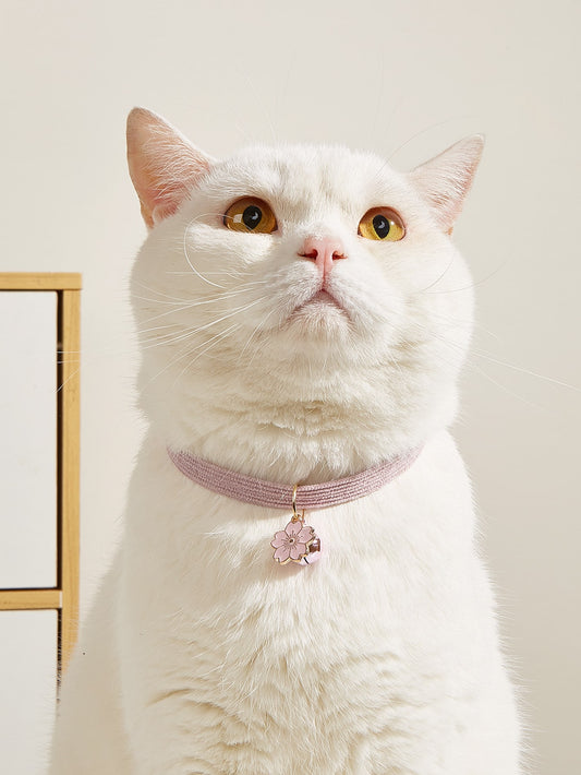 1Pc Floral Pendant Pet Necklace with Bell for Decoration