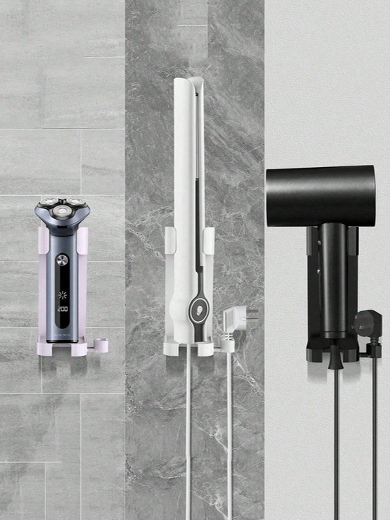 1/2/3Pcs Acrylic Plastic Bathroom Comb Holder, Wall-Mounted No-Drill Storage Rack for Vanity, Clear Transparent Organizer for Hair Brushes and Toiletries, 6.89In Length