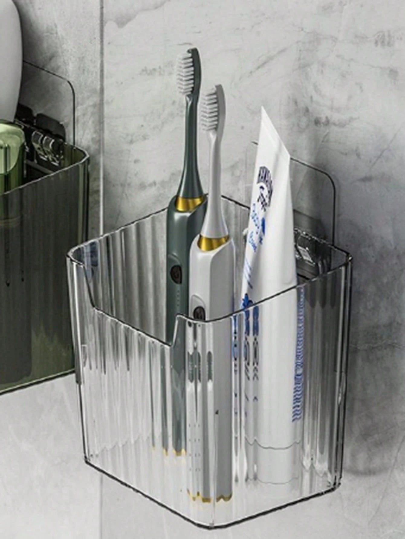 1/2/3Pcs Acrylic Plastic Bathroom Comb Holder, Wall-Mounted No-Drill Storage Rack for Vanity, Clear Transparent Organizer for Hair Brushes and Toiletries, 6.89In Length