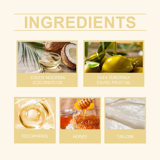Whipped Beef Tallow and Honey Balm, Grass Fed Finished Face Cream Moisturizing Hydration Nourishing Cream
