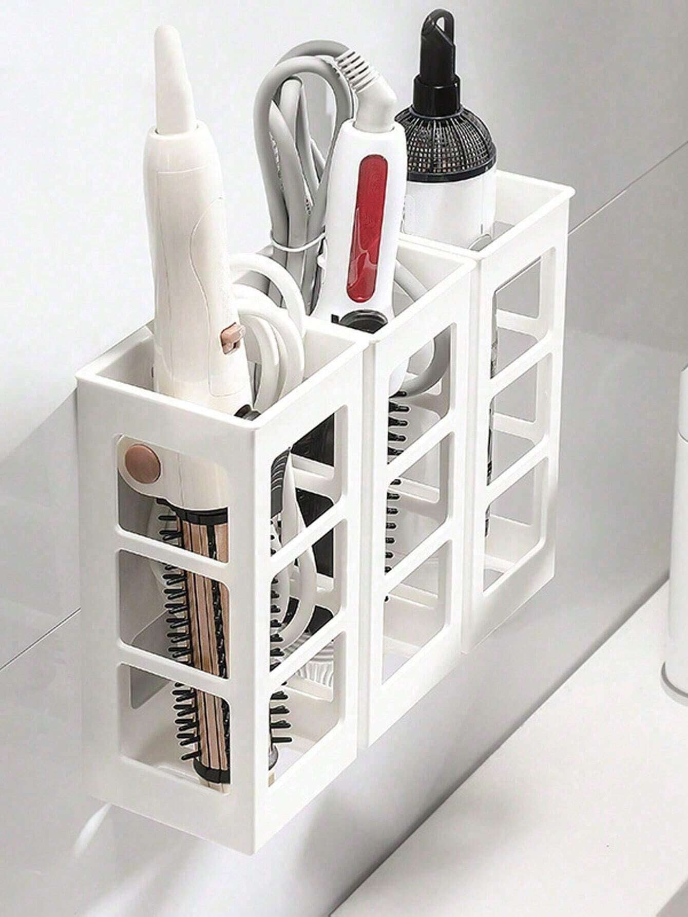 1/2/3Pcs Acrylic Plastic Bathroom Comb Holder, Wall-Mounted No-Drill Storage Rack for Vanity, Clear Transparent Organizer for Hair Brushes and Toiletries, 6.89In Length