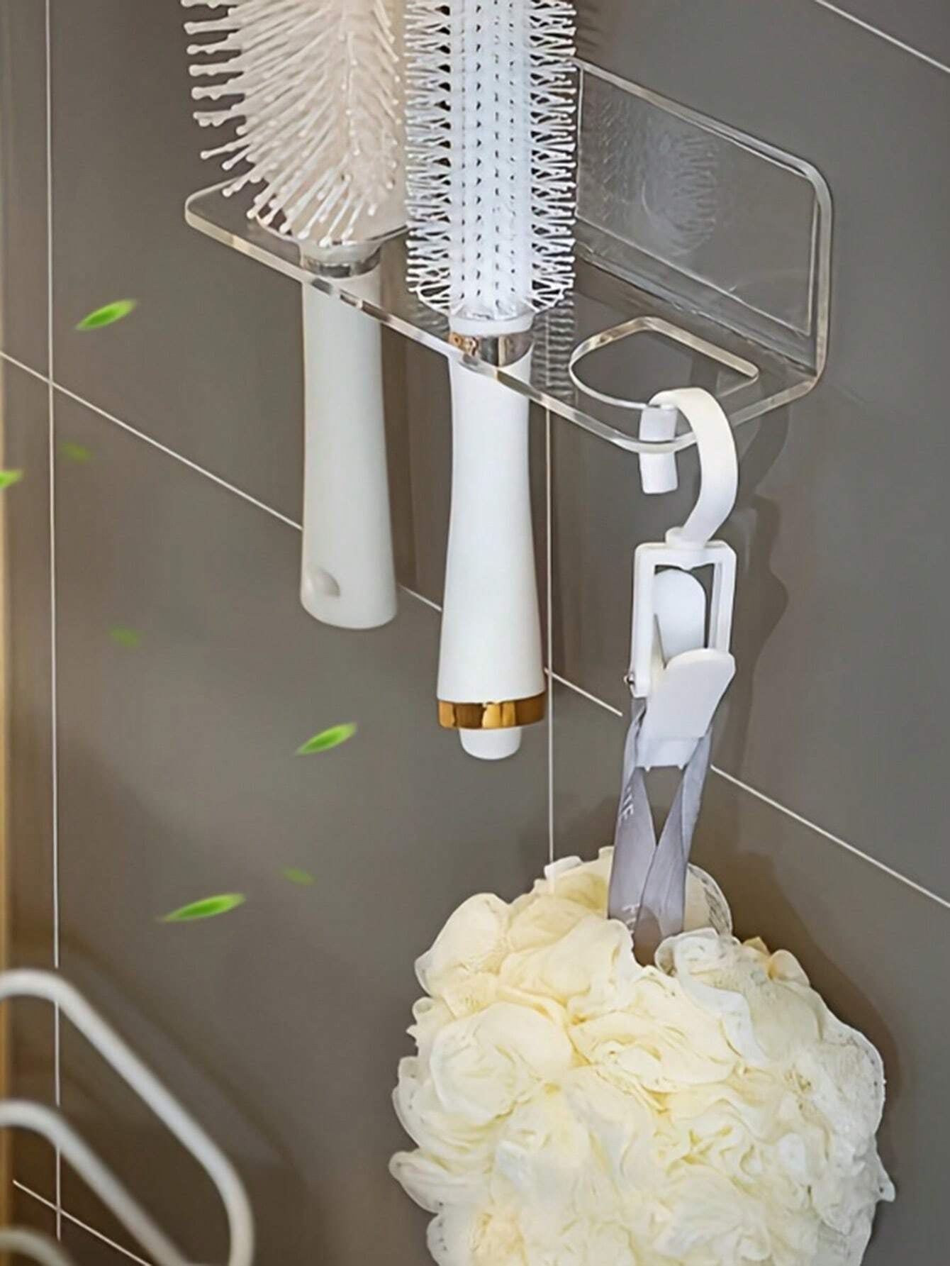 1/2/3Pcs Acrylic Plastic Bathroom Comb Holder, Wall-Mounted No-Drill Storage Rack for Vanity, Clear Transparent Organizer for Hair Brushes and Toiletries, 6.89In Length
