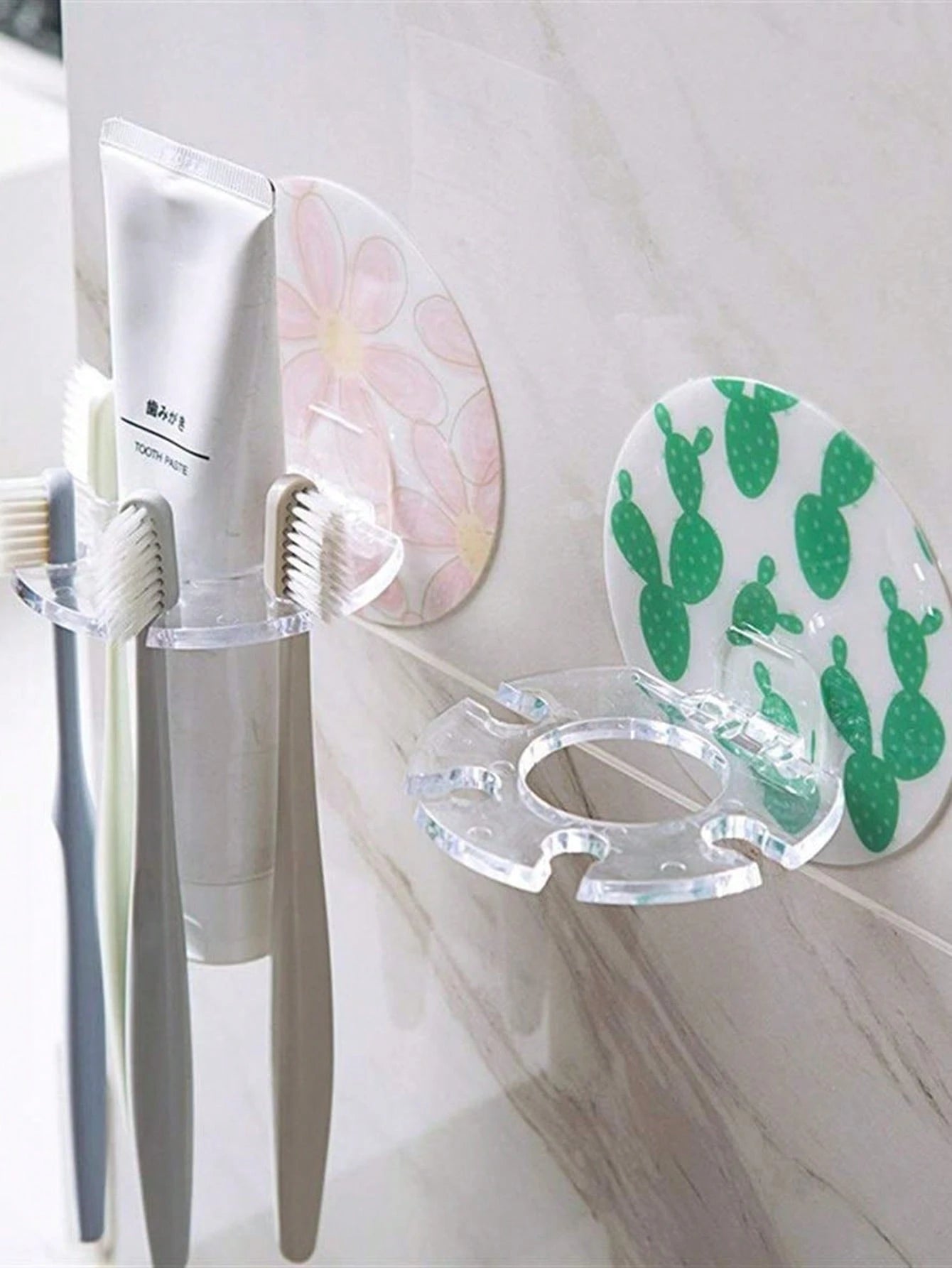 1/2/3Pcs Acrylic Plastic Bathroom Comb Holder, Wall-Mounted No-Drill Storage Rack for Vanity, Clear Transparent Organizer for Hair Brushes and Toiletries, 6.89In Length