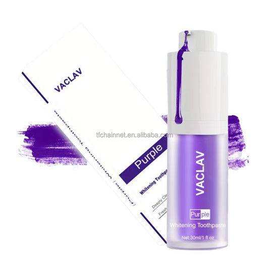 Wholesale Oral Care Custom 30Ml Natural Fluoride Free Colour Corrector Purple Whitening Teeth Whitening Mousse Toothpaste