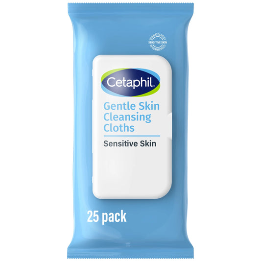 (3 Pack)  Gentle Skin Cleansing Cloths, 25 Ct, Fragrance Free Face and Body Wipes