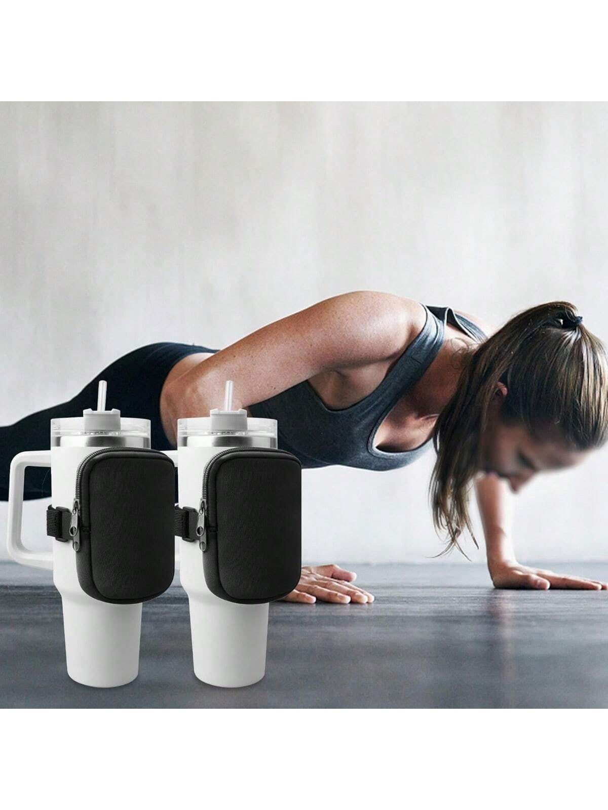 1Pc Water Bottle Pouch for Accessories, Running Water Bottle Handheld Caddy Compatible with Kinds of Tumbler, Gym Water Bottle